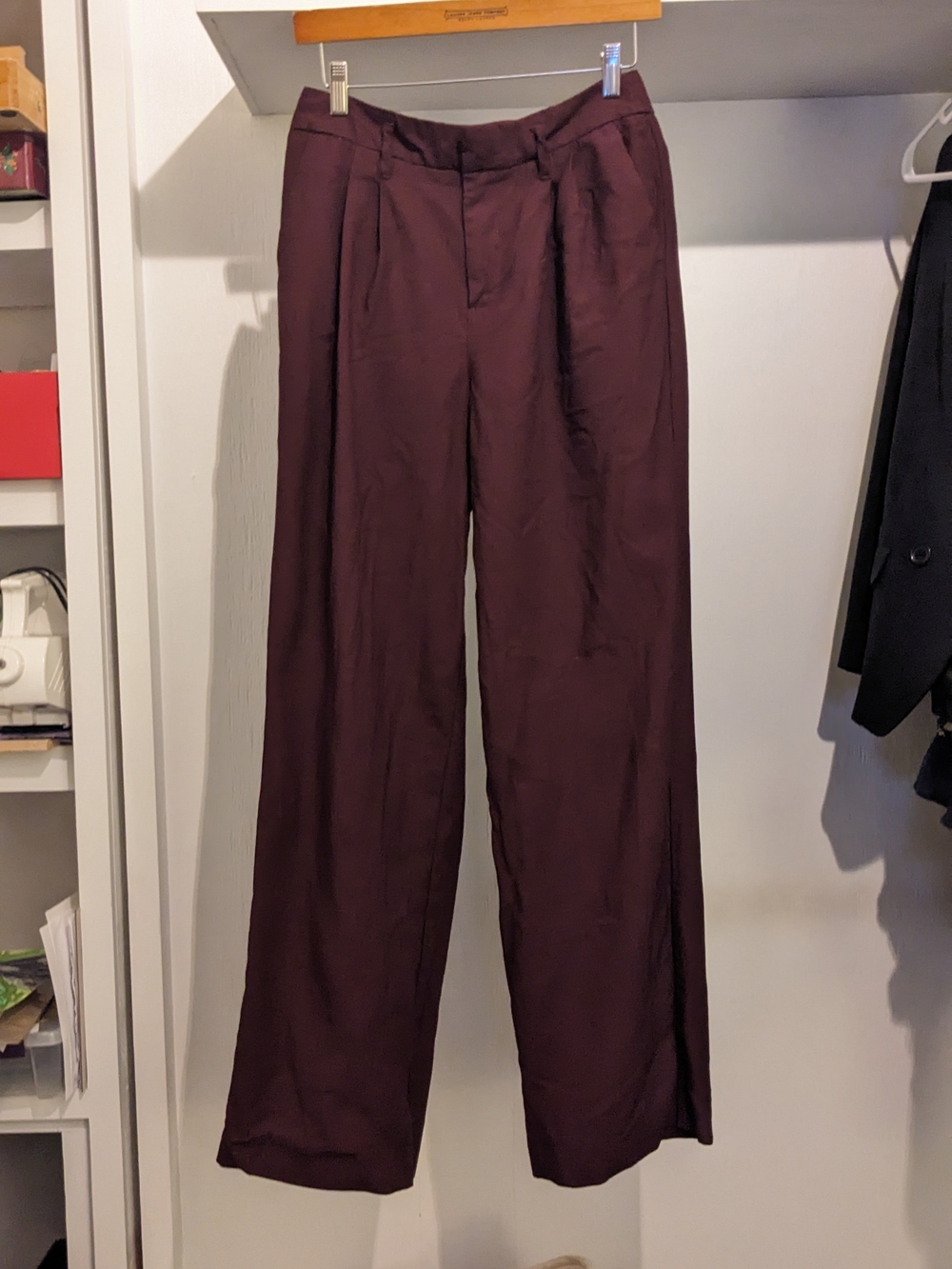 Wide-Leg Plum Dress Pants Officecore Staple Whimsycore